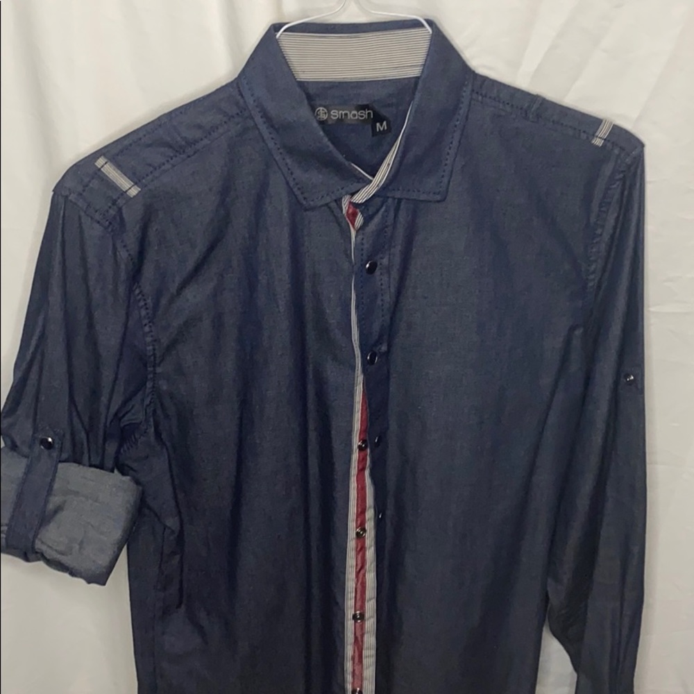 Men’s Long sleeve button down Denim style shirt